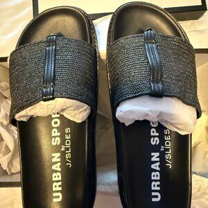 J/SLIDES Black Rafina Sandals